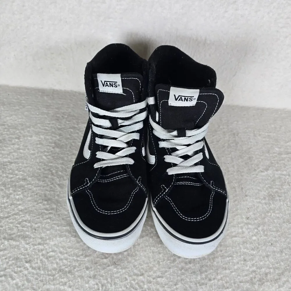 VANS Sk8-Hi Youth Sz 5 Sneakers Black/White, Lace-Up, High Top